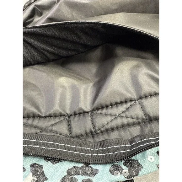 Accessory Innovations 17" Backpack Blue Sequin Iridescent Pad Back Lightweight - Picture 5 of 12